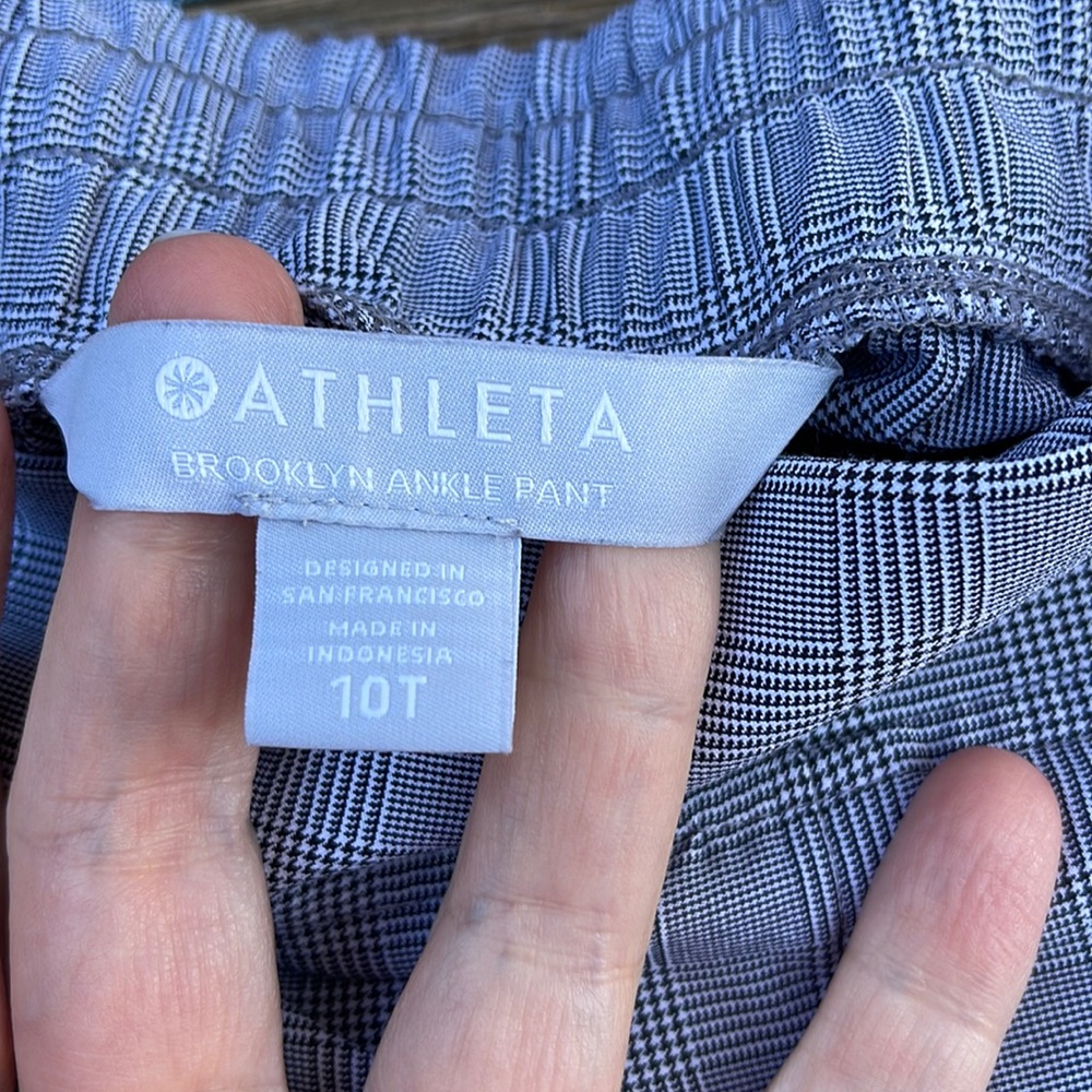 Athleta Brooklyn Ankle Plaid pants size 10 Tall - Picture 3 of 6